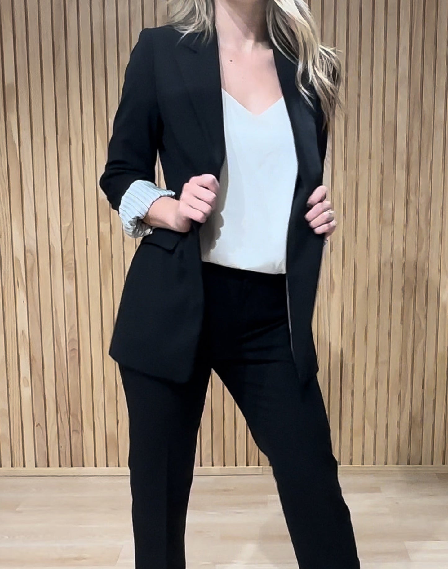 women's blazer in black #color_Black