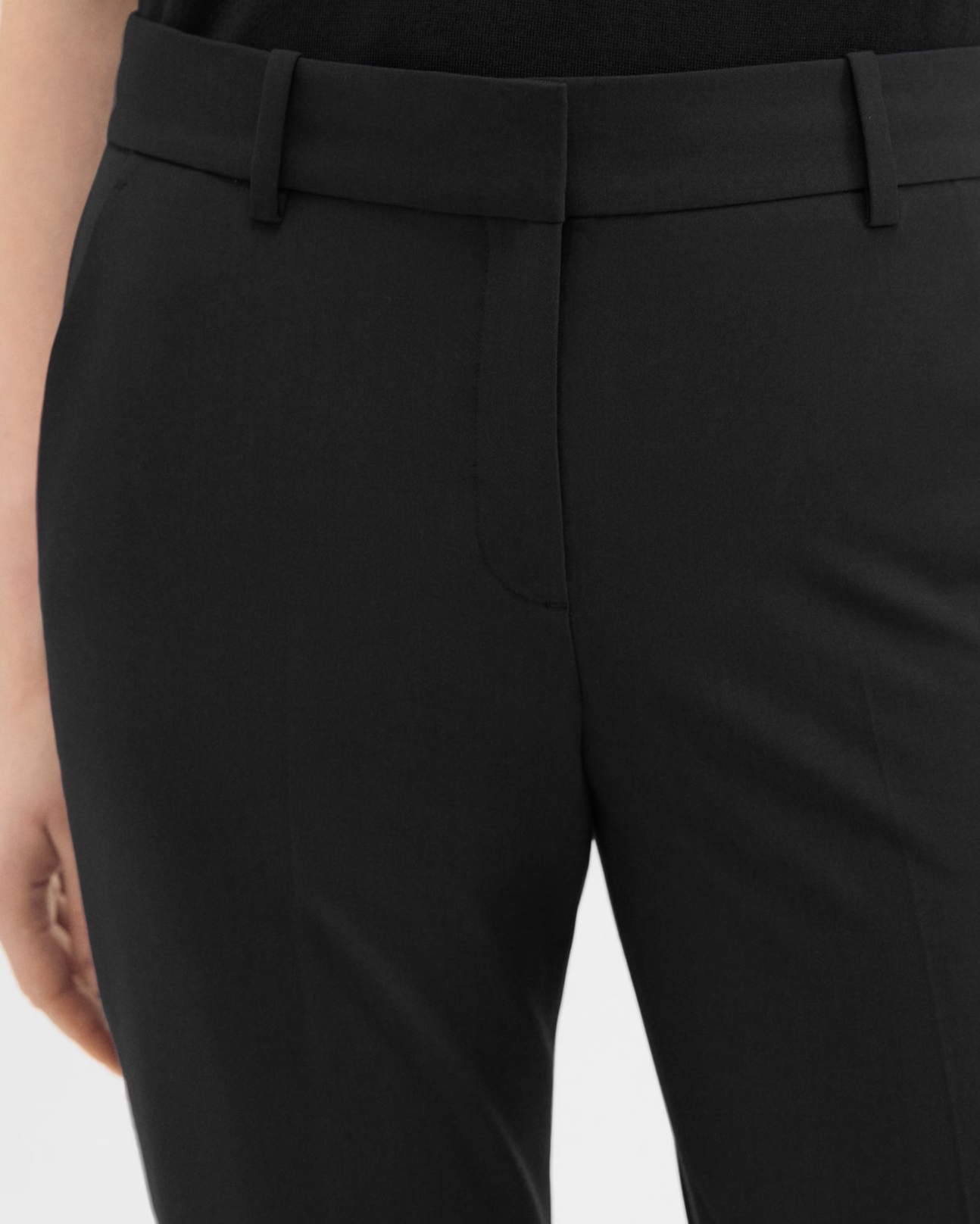 black women's trouser pant #color_Black
