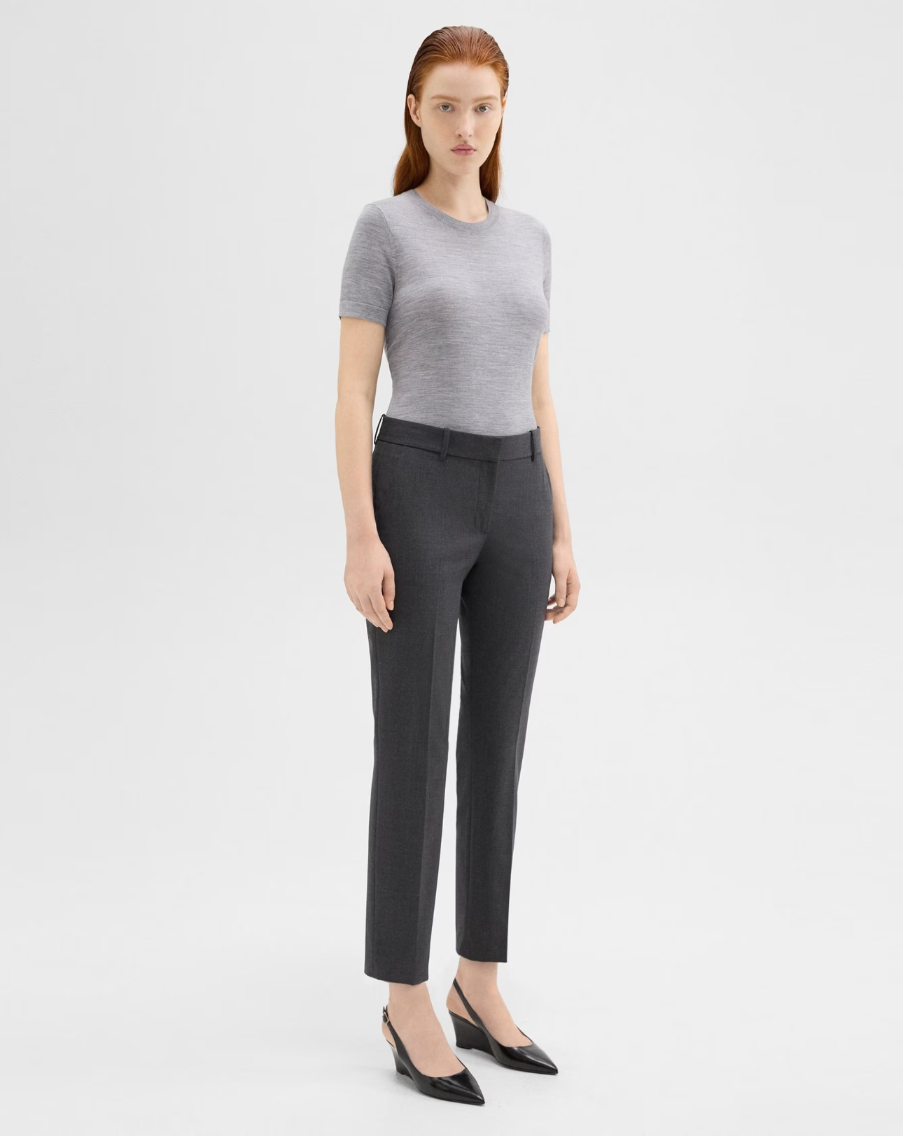 women's trouser pant in charcoal #color_Charcoal