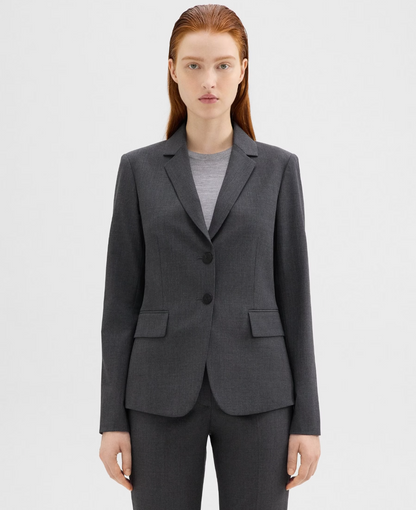 women's blazer in charcoal #color_Charcoal